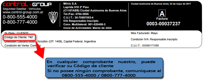 Ayuda Número de Cliente
